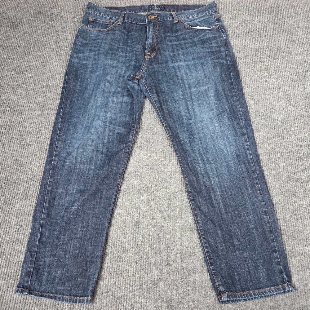 Lucky Brand‎ 221 Original Straight Jeans Mens 40x30 Dark Wash Stretch Blue Denim